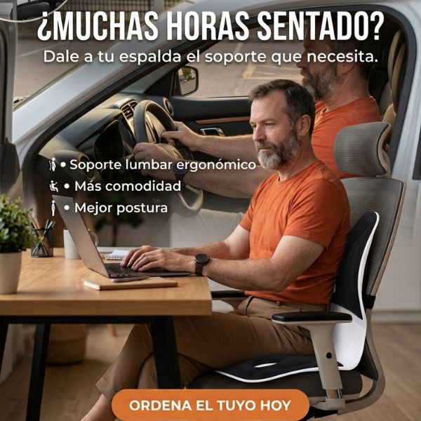 Espalda Plus - Cojín de Soporte Lumbar Ergonómico