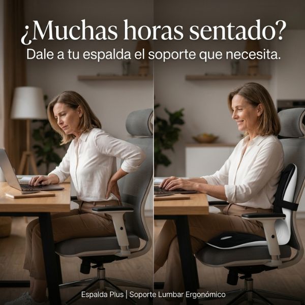 Espalda Plus - Cojín de Soporte Lumbar Ergonómico
