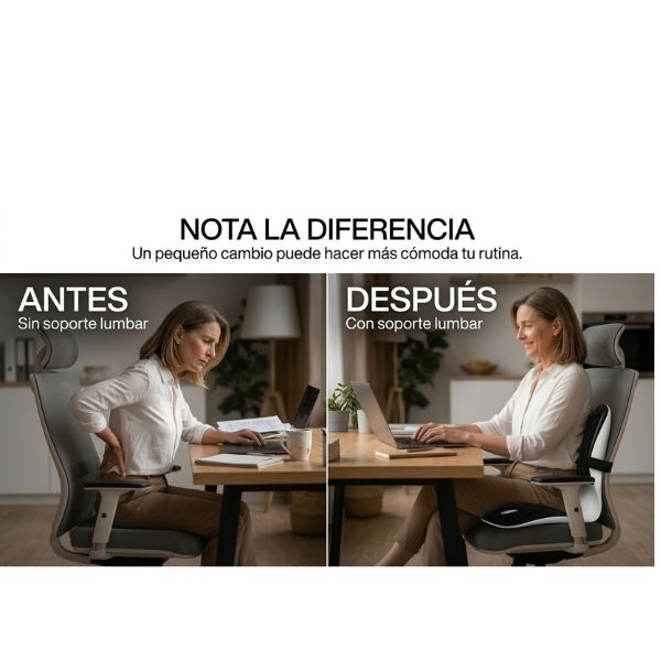 Espalda Plus - Cojín de Soporte Lumbar Ergonómico